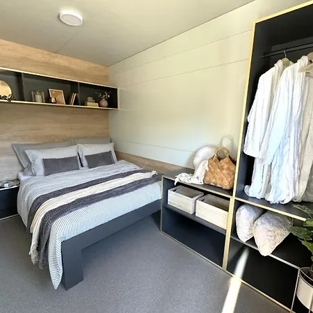 Cosy Modern Mini House 10 By The Sea With Private Terrace In Limoni Camp - Walk To & Local Taverns Camping